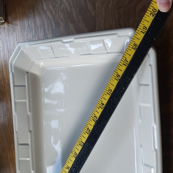 Longaberger woven pottery ivory cream tray platter - Picture 9 of 13